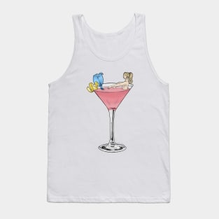 Cosmo Mermaid Cocktail Illustration Tank Top